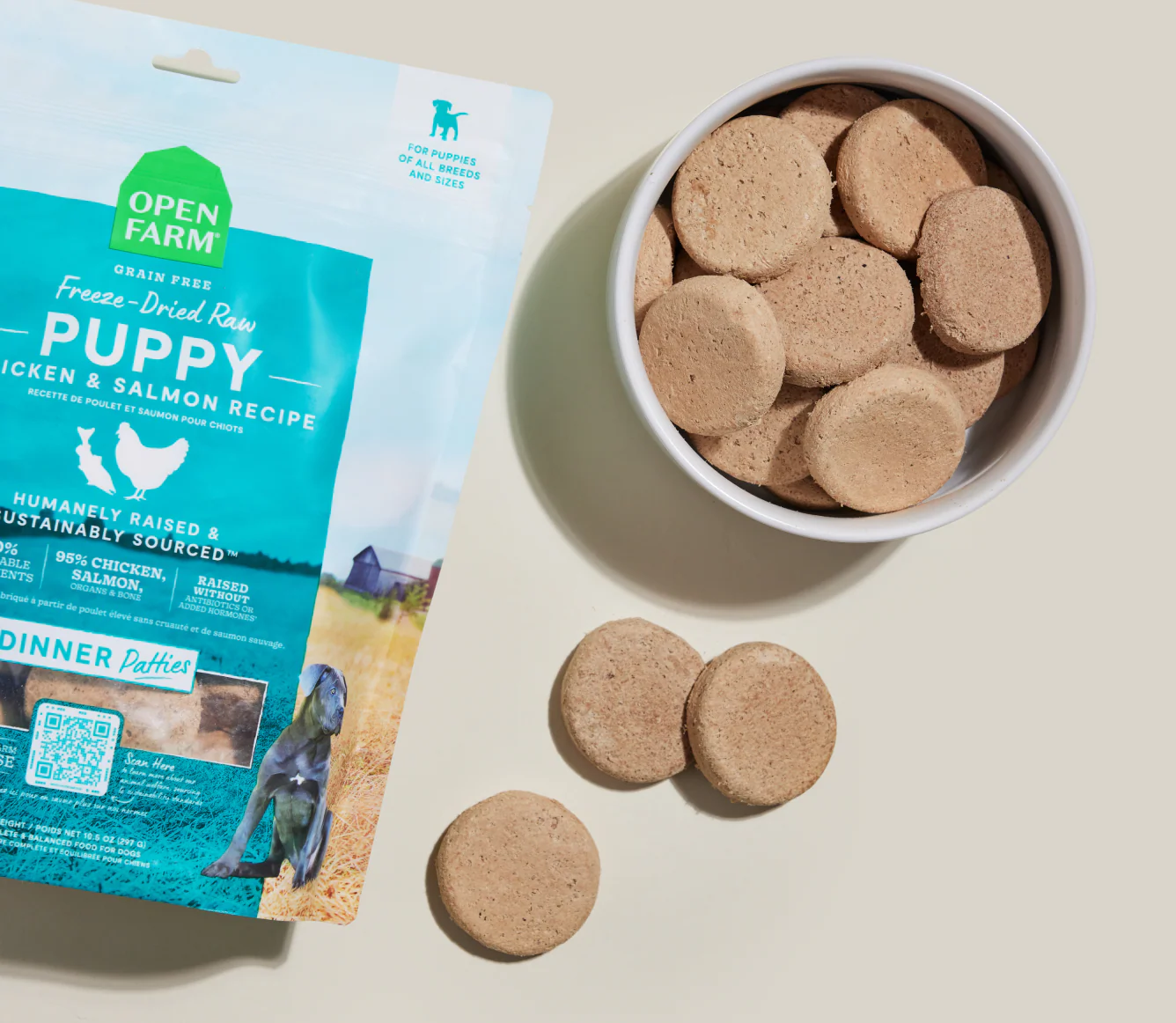Chicken & Salmon Freeze Dried Raw Patties for Puppies - Image 3