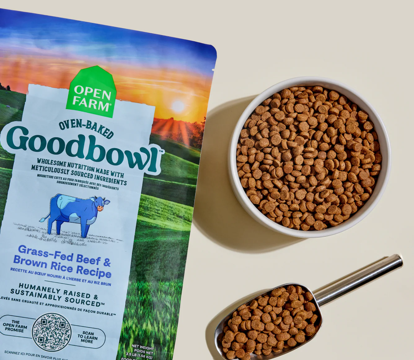 Goodbowl™ Grass-Fed Beef & Brown Rice Dog Kibble - Image 3