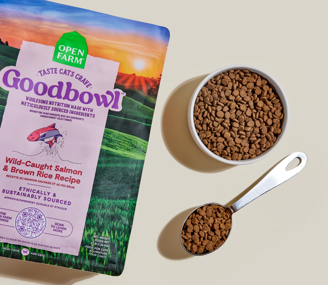 Goodbowl™ Wild-Caught Salmon & Brown Rice Cat Kibble - Image 3