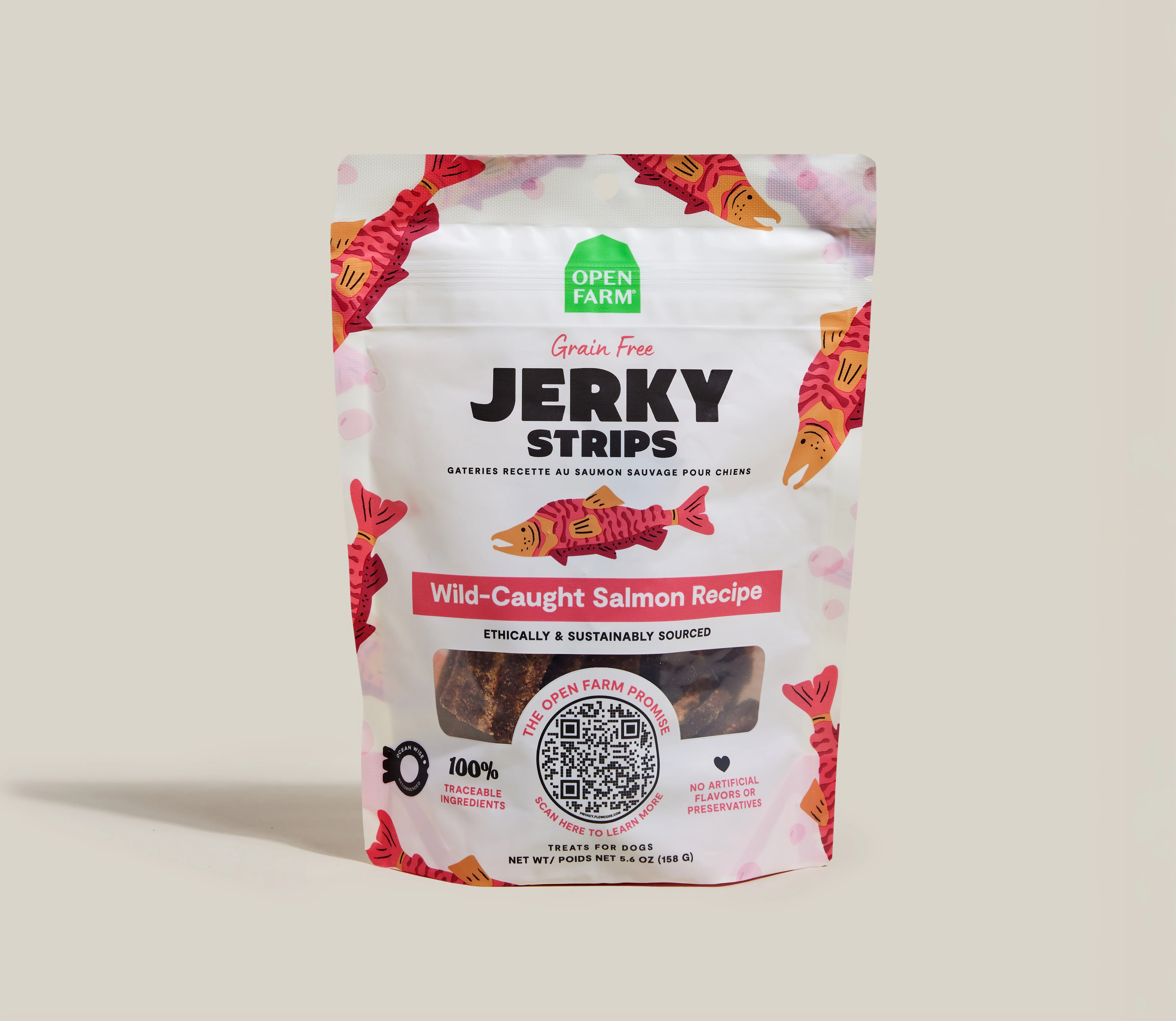 Grain-Free Wild-Caught Salmon Jerky Strips - Image 2