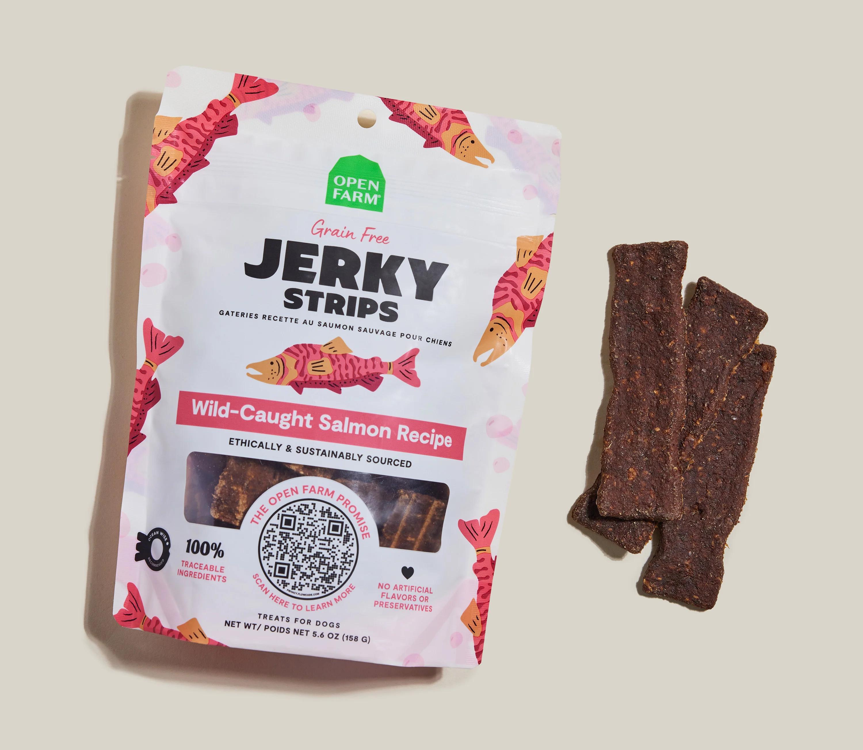 Grain-Free Wild-Caught Salmon Jerky Strips - Image 3
